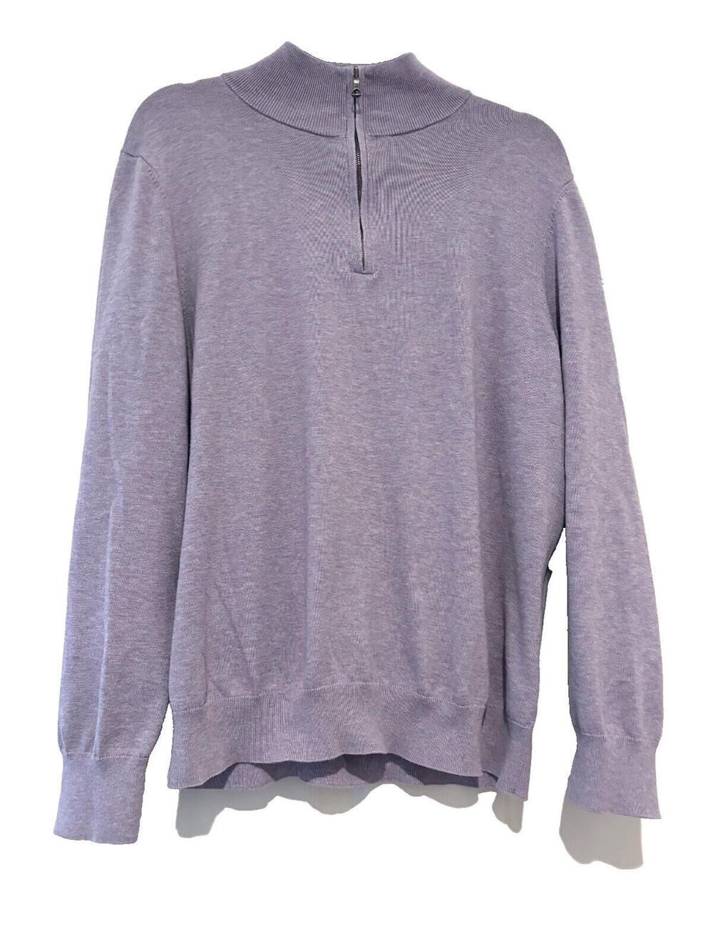 Brooks Brothers sz M supima‎ cotton purple 1/4 zip sweater D